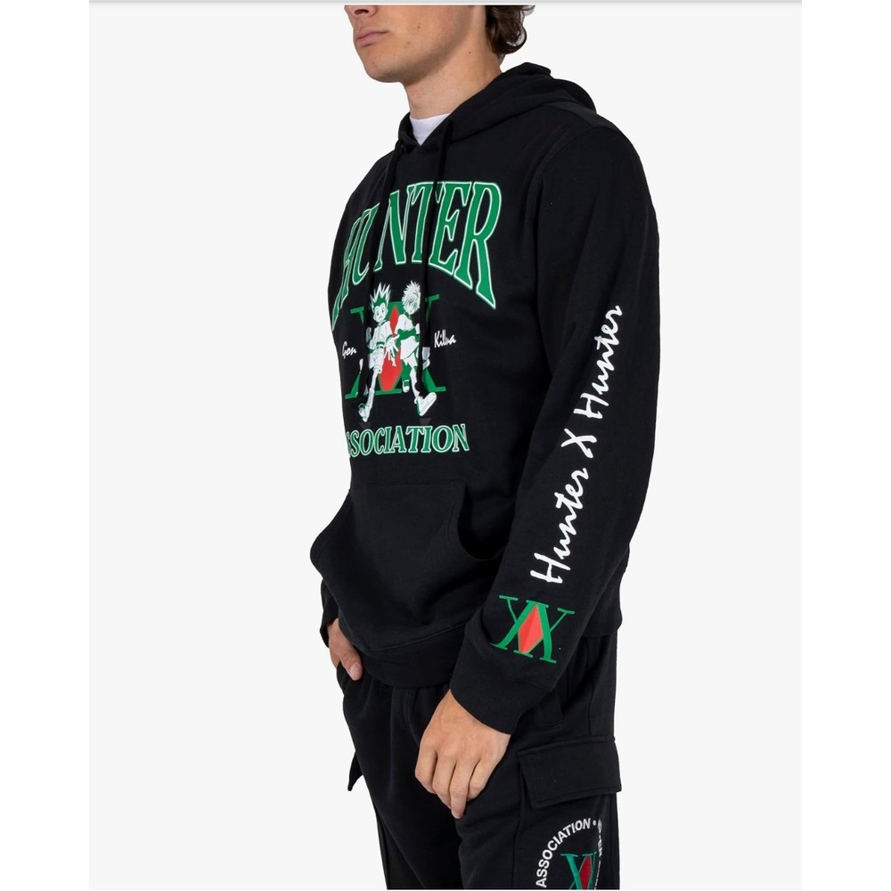 Hunter x Hunter Set Mens XXL Association Gon Killua Hoodie and Joggers Black